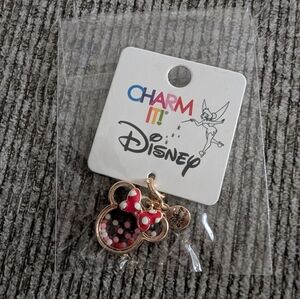 Charm It! Disney Minnie Mouse Ears Gold Tone Bag/Bracelet Charm Beaded New!